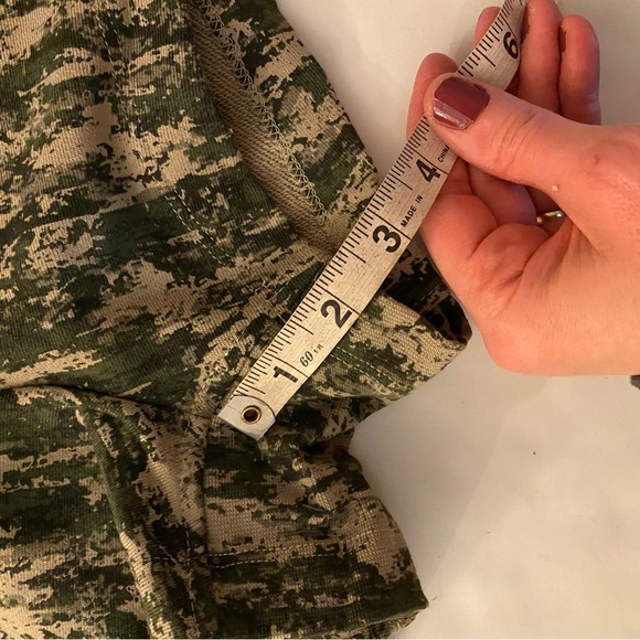 Rag & Bone City Mini Sweatshort Army Multi Womens Large Camo Green Pockets Terry - Picture 11 of 12